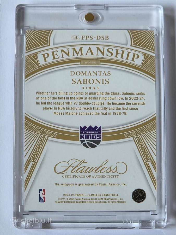 2023-24 Flawless Domantas Sabonis Auto /10 - nuotraukos Nr. 2