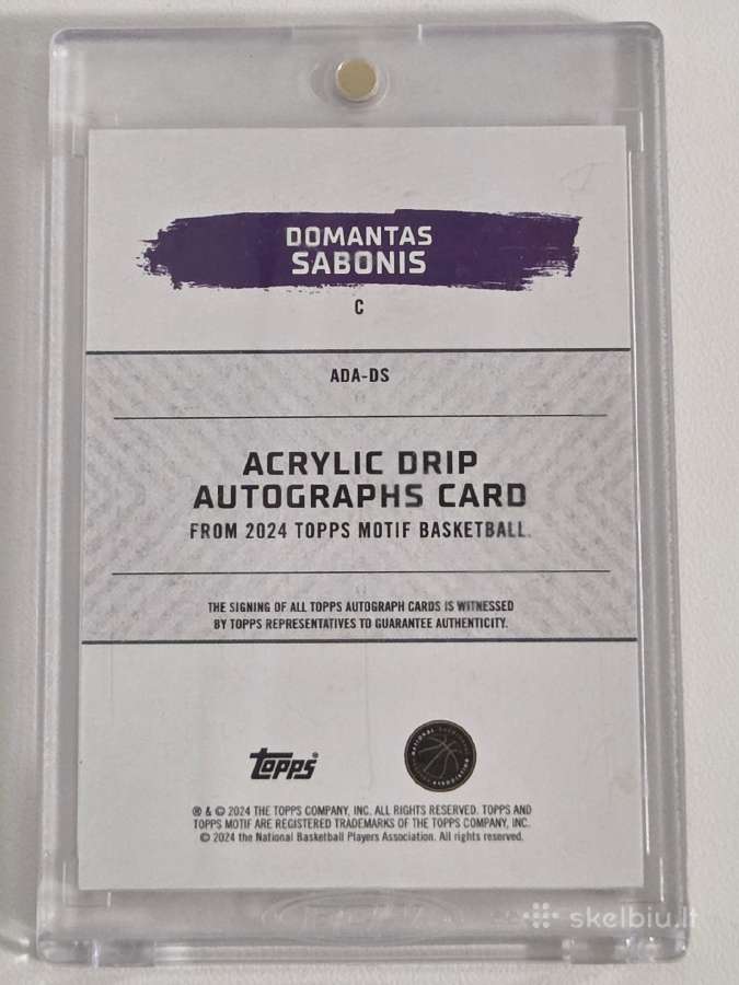2024 Topps Domantas Sabonis Auto /99 - nuotraukos Nr. 2