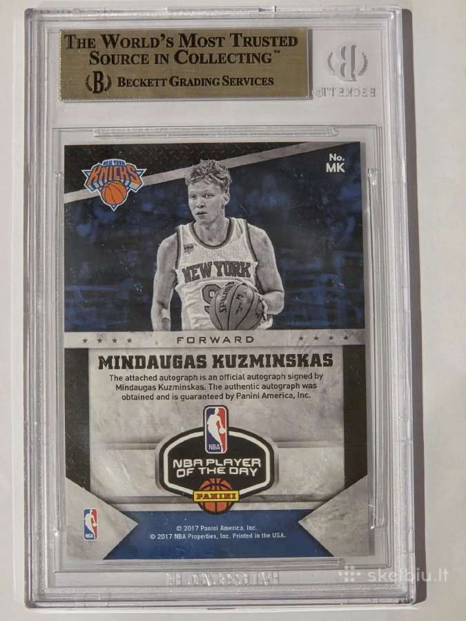 2017 Panini Mindaugas Kuzminskas Auto - nuotraukos Nr. 2