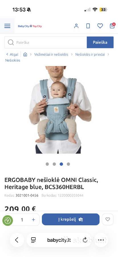 Ergo baby nešioklė - nuotraukos Nr. 2