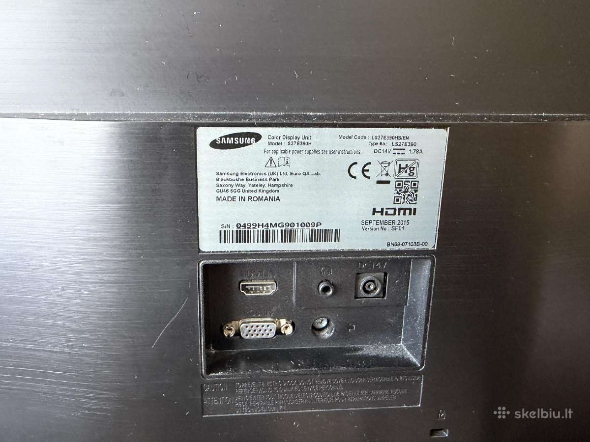 Samsung S27e390h 27" Full HD monitorius - nuotraukos Nr. 2