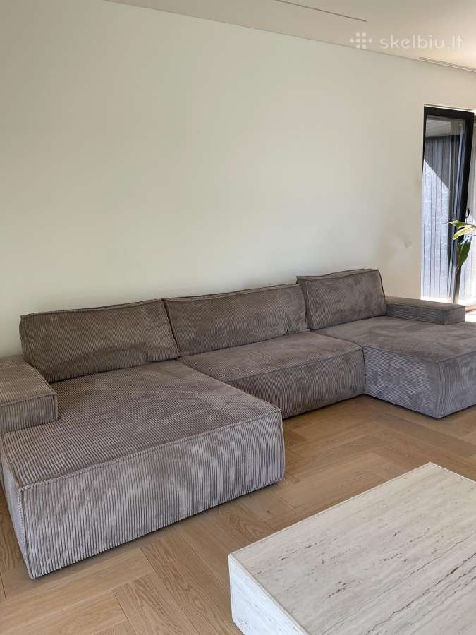 Minkštas kampas, pilkai rudas, A: 88cm P: 360cm G: - nuotraukos Nr. 2