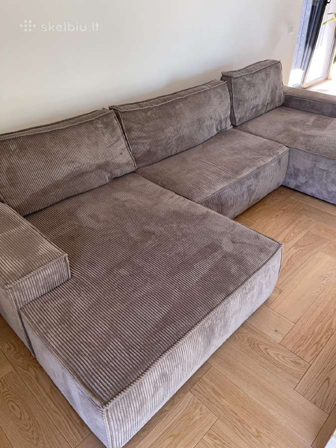 Minkštas kampas, pilkai rudas, A: 88cm P: 360cm G: - nuotraukos Nr. 3