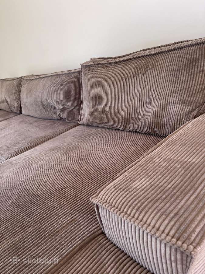 Minkštas kampas, pilkai rudas, A: 88cm P: 360cm G: - nuotraukos Nr. 4