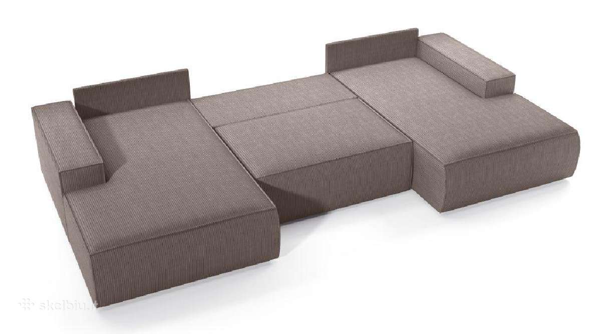 Minkštas kampas, pilkai rudas, A: 88cm P: 360cm G: - nuotraukos Nr. 5