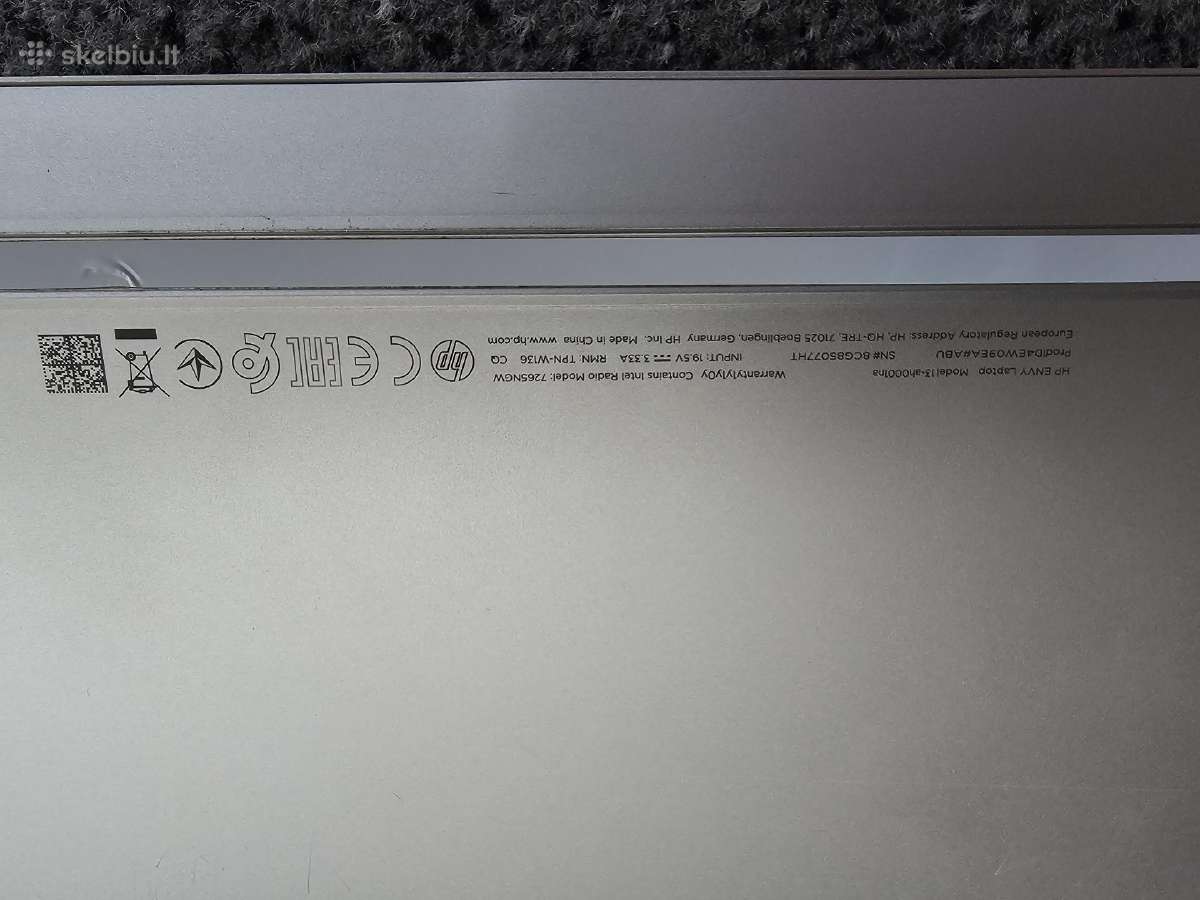 Hp Envy 13 (i5-8250u/8gb/256gb/SSD/2gb Gpu/touch) - nuotraukos Nr. 5