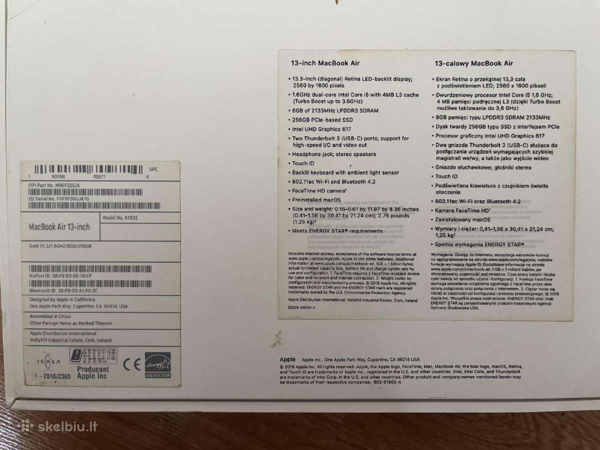 MacBook Air 2018 - nuotraukos Nr. 8