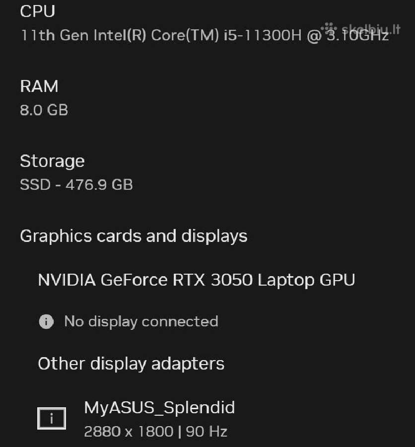 Asus Vivobook Pro 14x Oled Rtx 3050 - nuotraukos Nr. 9