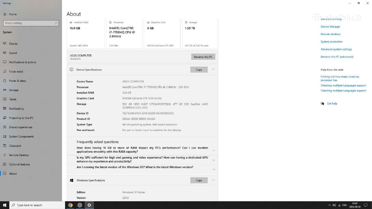 Parduodamas Asus Zn2421fd „all-in-one“ kompiuteris - nuotraukos Nr. 6