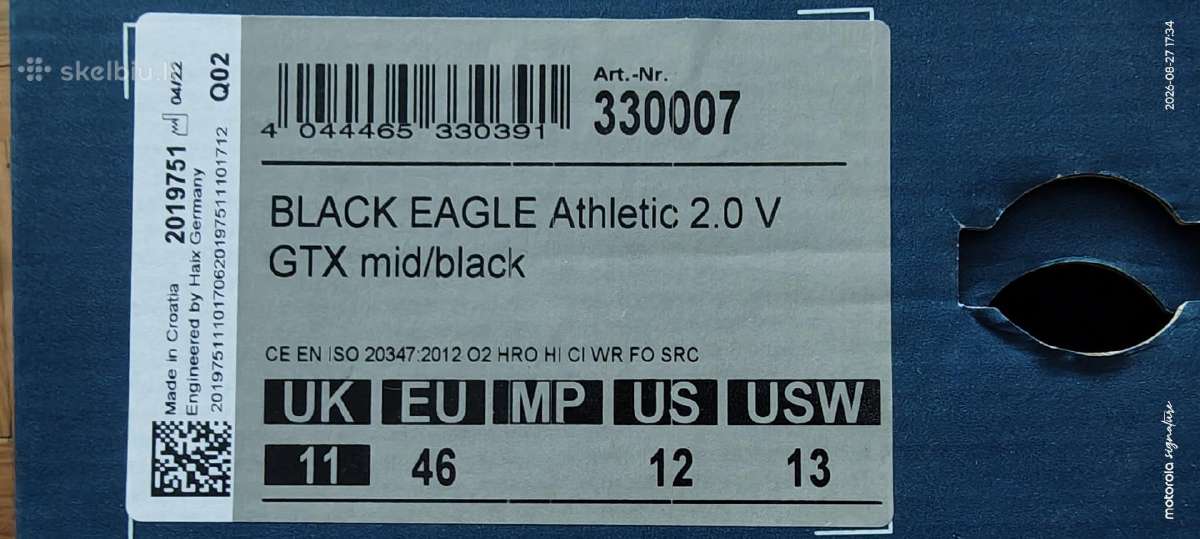 Haix Black Eagle Athletic 2.0 V Gtx - nuotraukos Nr. 12