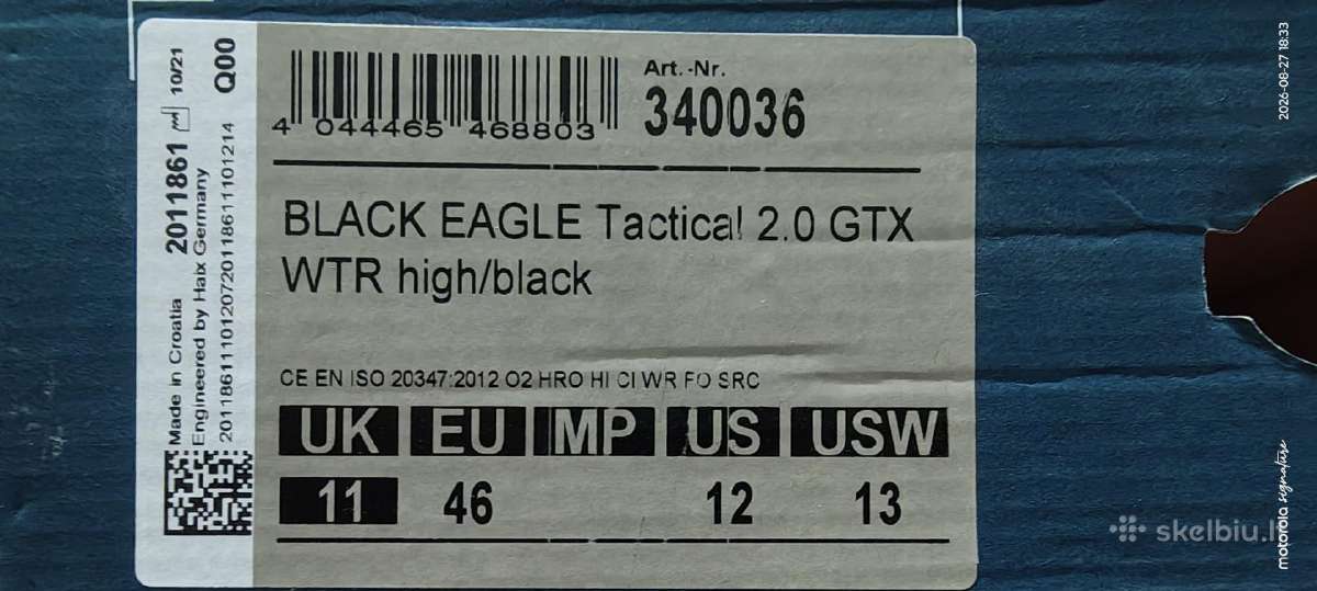 Haix Black Eagle Tactical 2.0 Gtx Wtr - nuotraukos Nr. 14