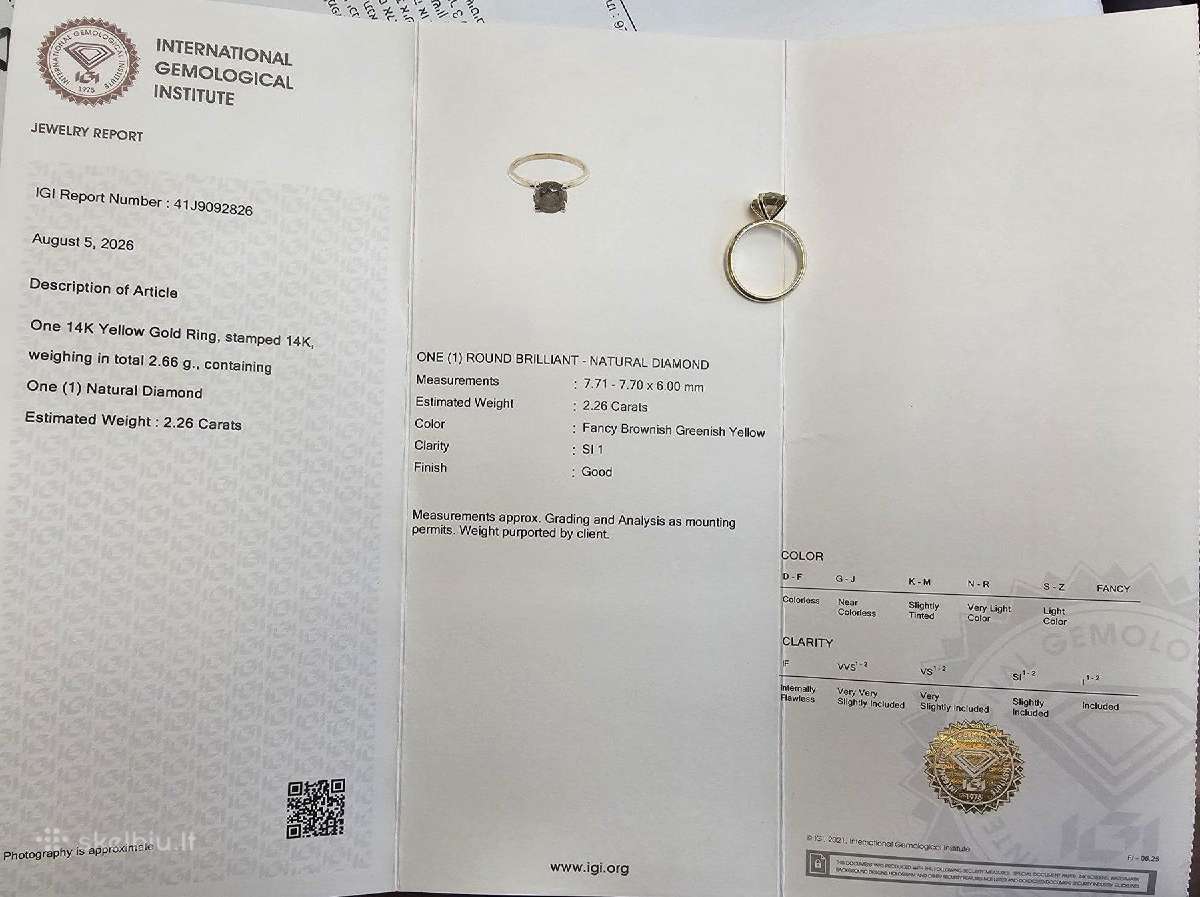 14k aukso žiedas su natūraliu 2.26 ct deimantu - nuotraukos Nr. 8