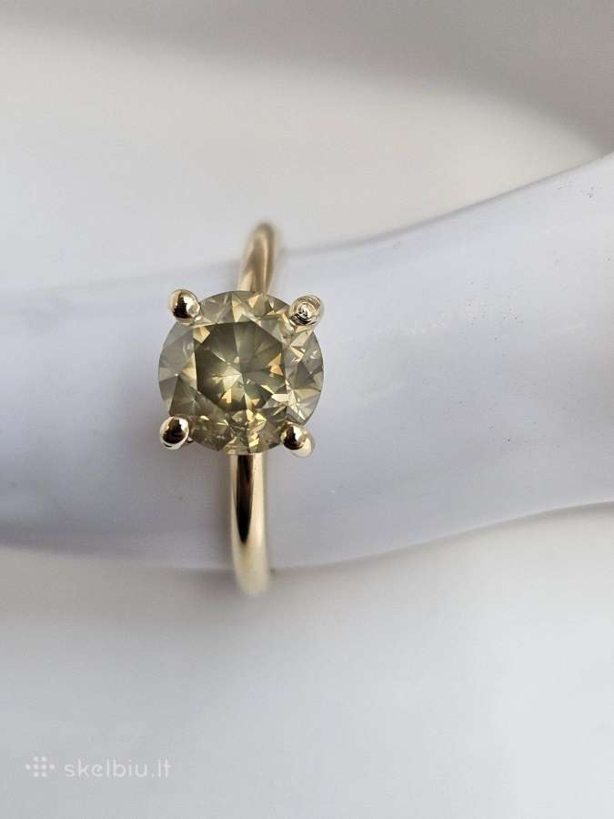 14k aukso žiedas su natūraliu 2.26 ct deimantu - nuotraukos Nr. 4