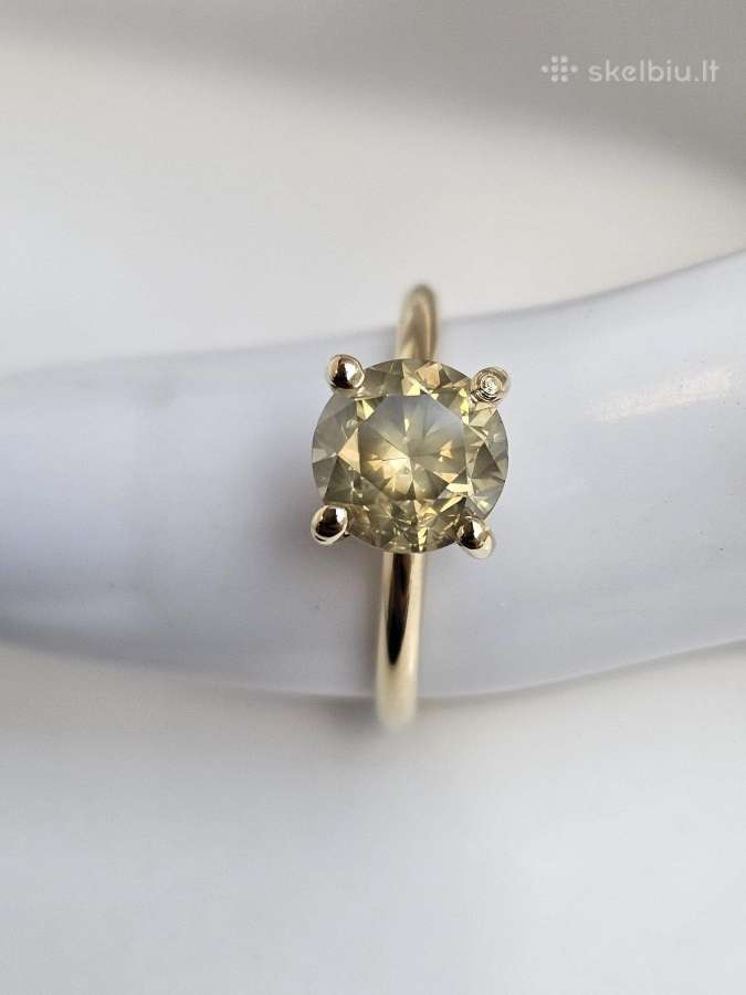 14k aukso žiedas su natūraliu 2.26 ct deimantu - nuotraukos Nr. 5