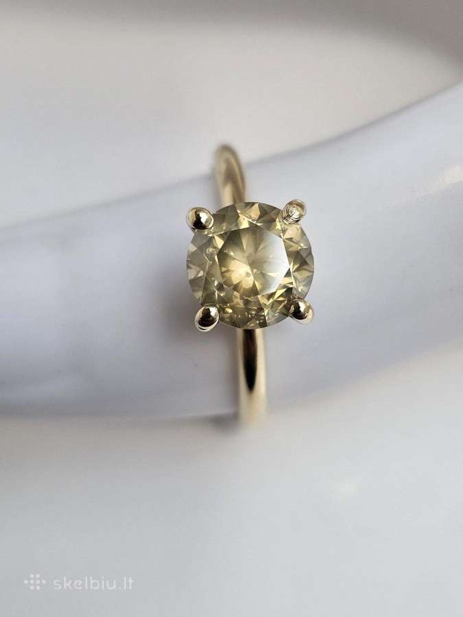 14k aukso žiedas su natūraliu 2.26 ct deimantu - nuotraukos Nr. 2