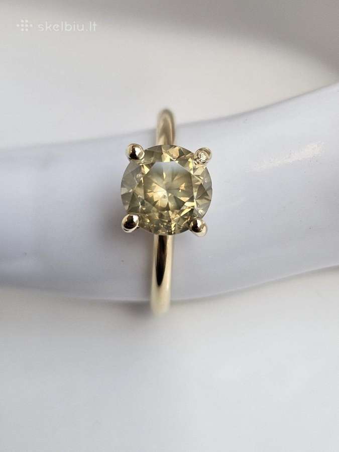 14k aukso žiedas su natūraliu 2.26 ct deimantu - nuotraukos Nr. 3