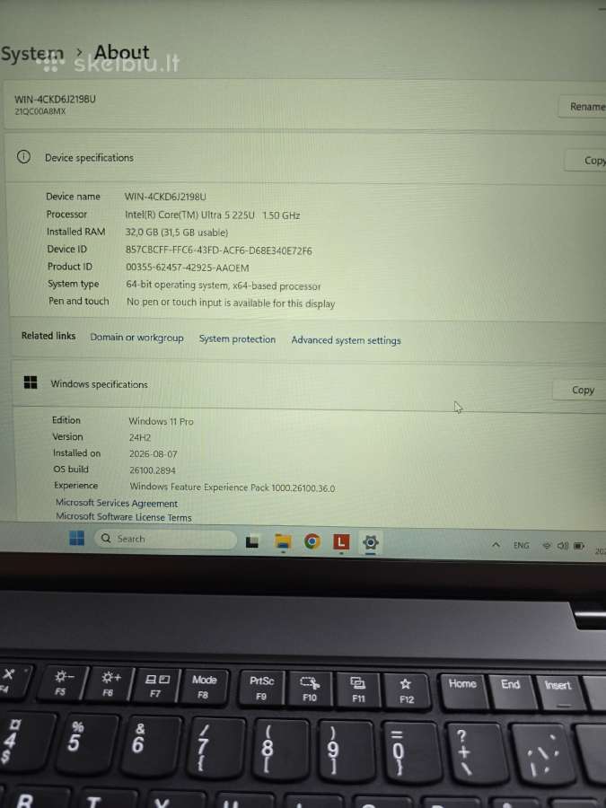 Lenovo Thinkpad T14 Gen 6 / Ultra 5 / 32gb / 512gb - nuotraukos Nr. 11