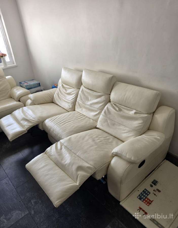 Odinė sofa 3+1 su reclaineriais - nuotraukos Nr. 2
