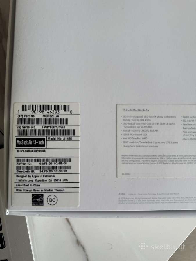 Apple MacBook Air 13 2017 / i5 / 8gb / 128gb - nuotraukos Nr. 4