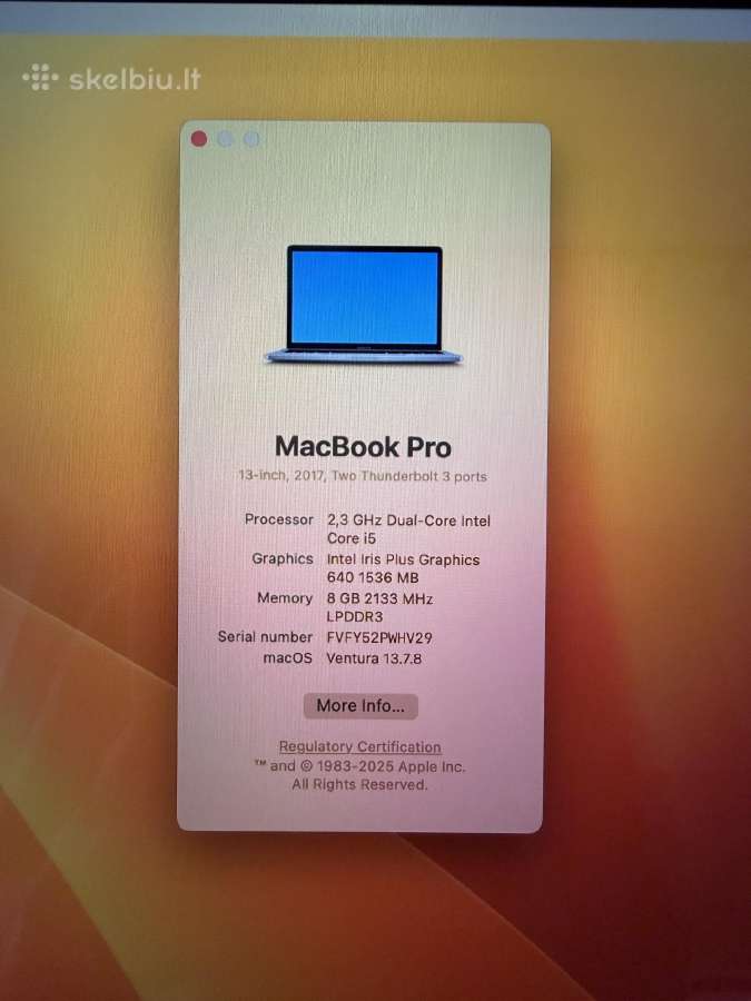 MacBook Pro 2017 - nuotraukos Nr. 3