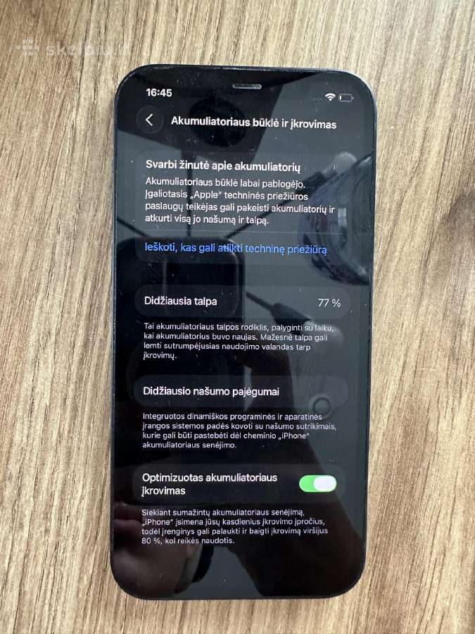 iPhone 12 Black 77% baterija Sugedęs krovimo - nuotraukos Nr. 6