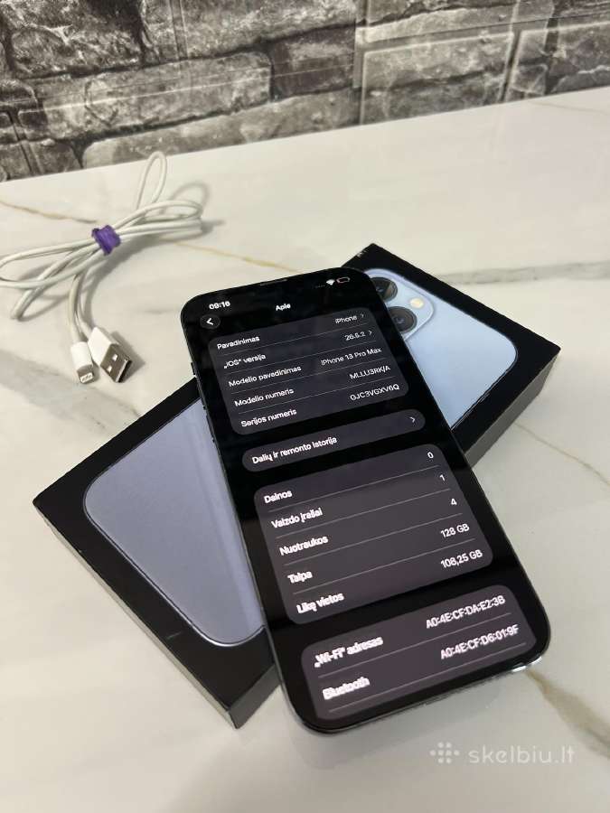 iPhone 13 Pro Max 128gb 79% Light blue - nuotraukos Nr. 8