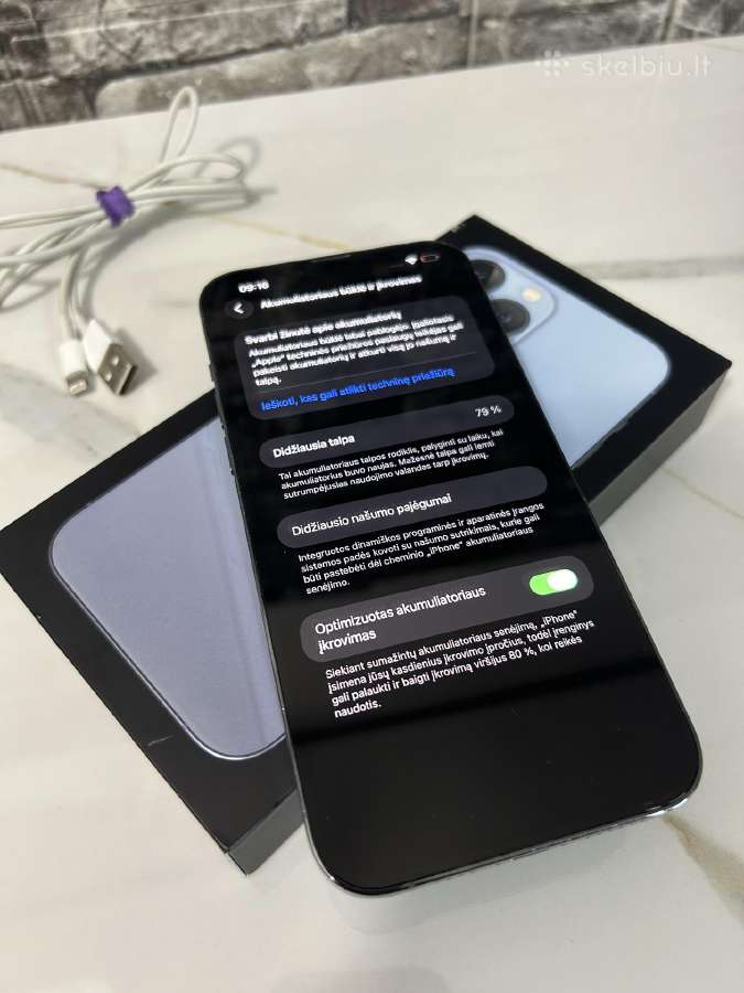 iPhone 13 Pro Max 128gb 79% Light blue - nuotraukos Nr. 11