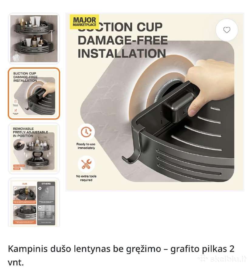 Vonios kampinės lentynos - nuotraukos Nr. 2