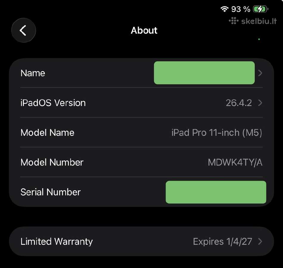 iPad Pro 11" M5 256gb WiFi - nuotraukos Nr. 3