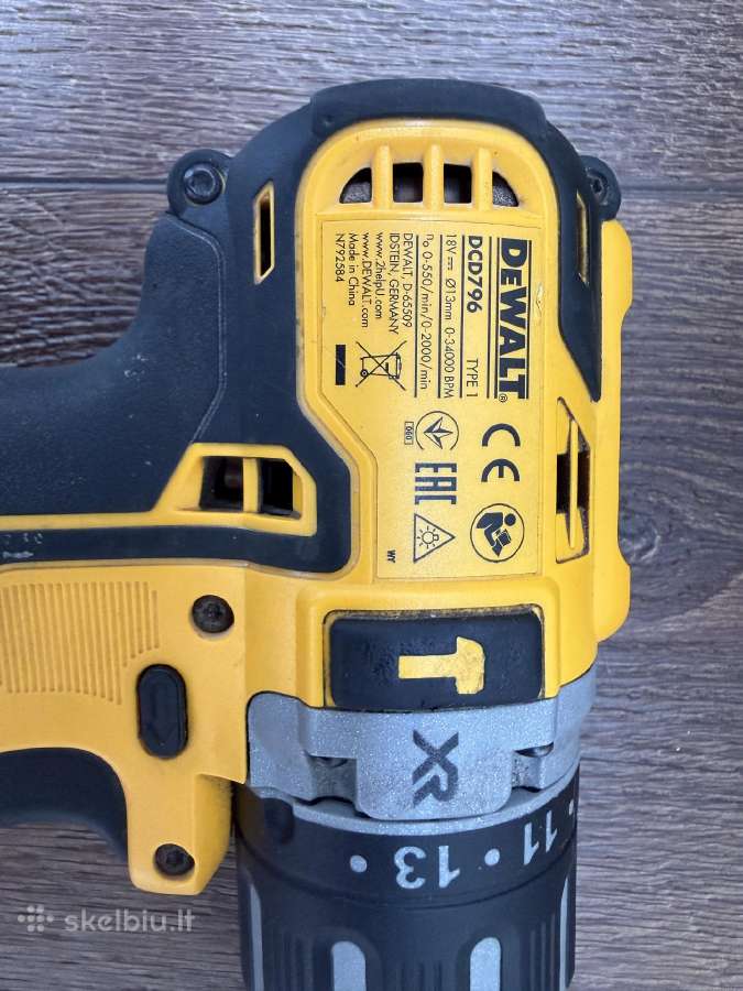 Dewalt smūginis gręžtuvas 18v Dcd796 65nm - nuotraukos Nr. 3