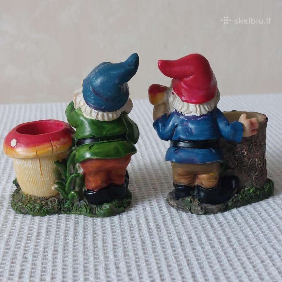 2 ( dvi ) figūrėlės-žvakidės " Nykštukai ". - nuotraukos Nr. 6