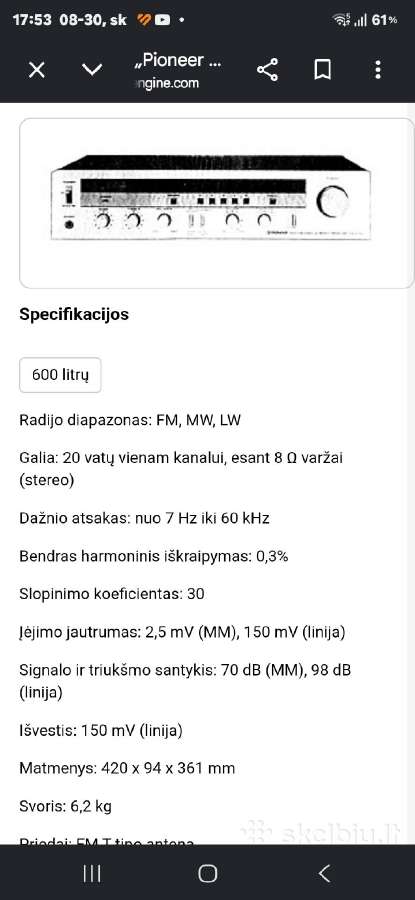 Pioneer resyveris ir Technics kolonėlės - nuotraukos Nr. 3