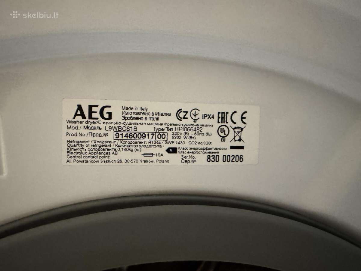 Parduodu naudotą skalbyklę-džiovyklę Aeg 9000 - nuotraukos Nr. 6