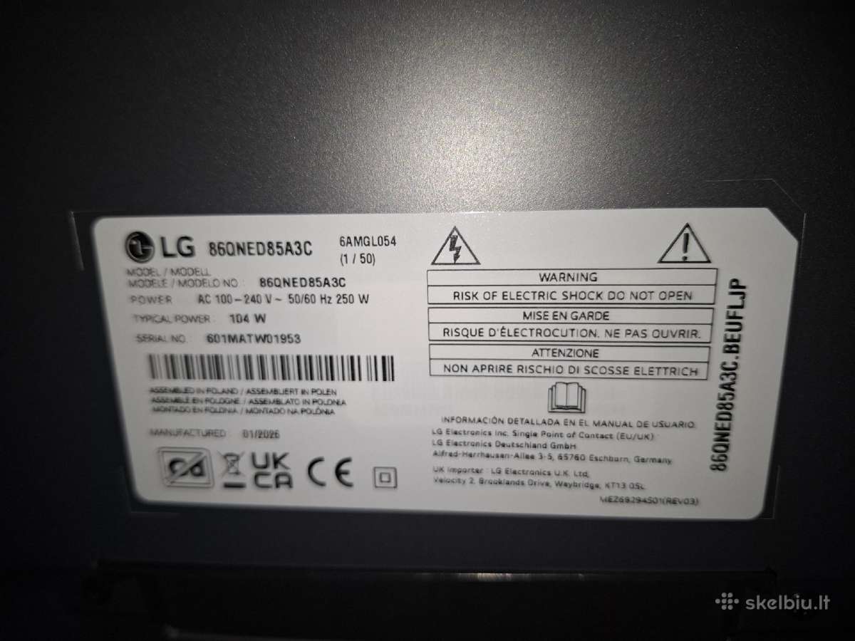 LG 86qned85a3c - nuotraukos Nr. 4
