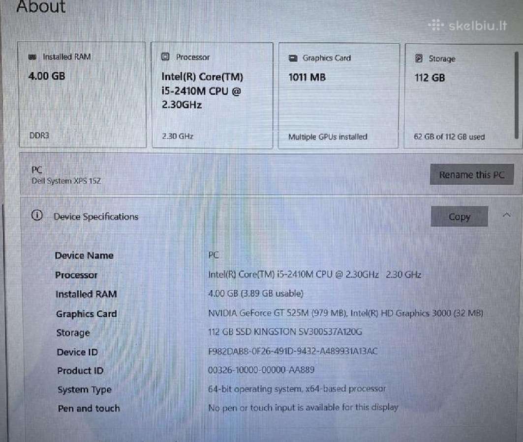 Dell Xps 15z - nuotraukos Nr. 4