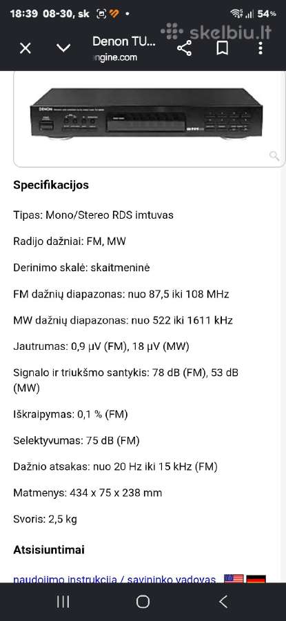 Denon komplektas. - nuotraukos Nr. 7