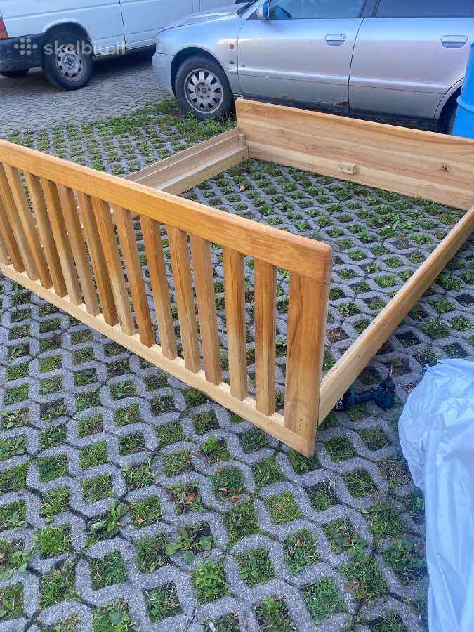 Uosio masyvo dvigulės lovos rėmas - nuotraukos Nr. 2