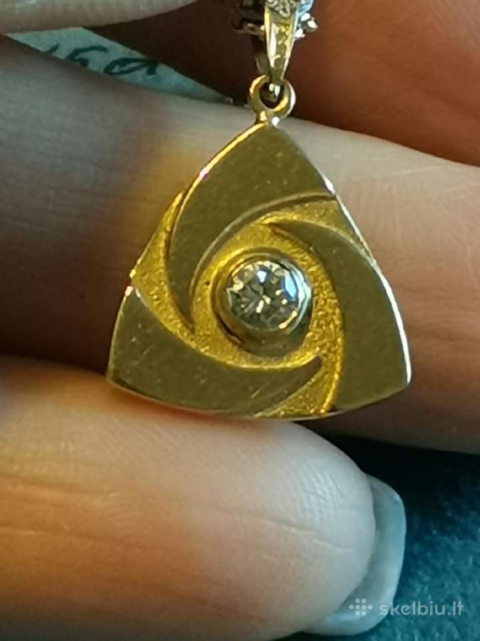 750 sertifikuotas vėrinys su 0,15 ct briliantu - nuotraukos Nr. 5