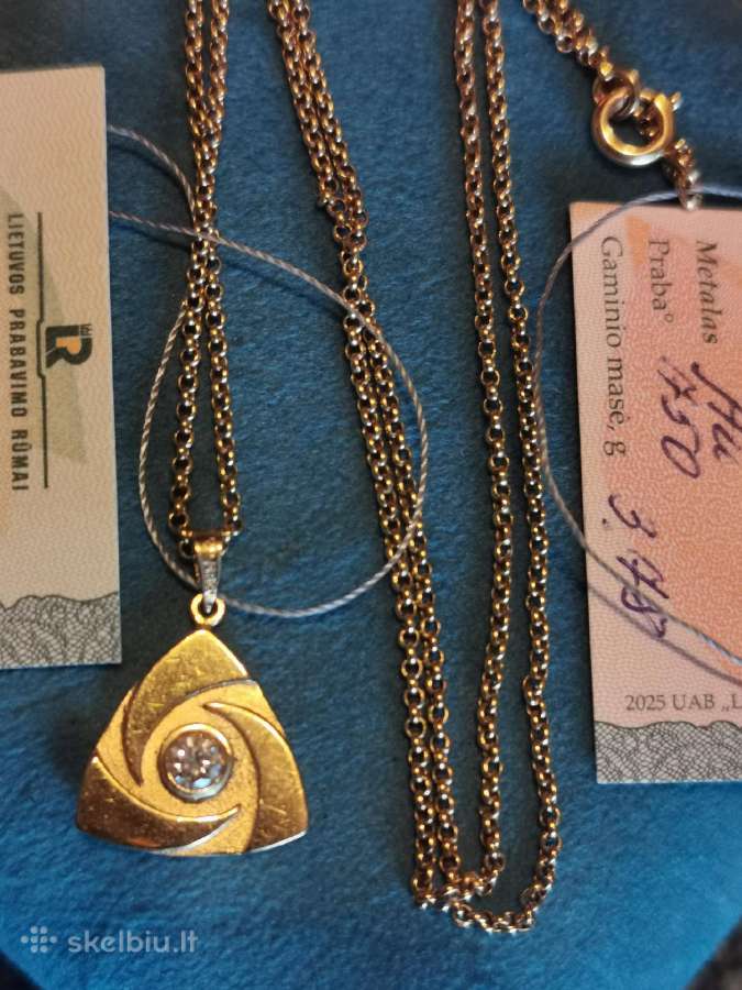 750 sertifikuotas vėrinys su 0,15 ct briliantu - nuotraukos Nr. 8