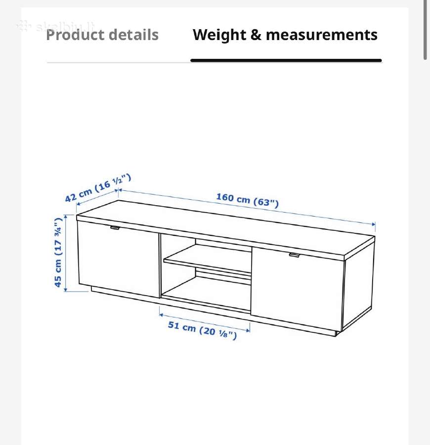 Ikea baltas TV staliukas komoda - nuotraukos Nr. 2