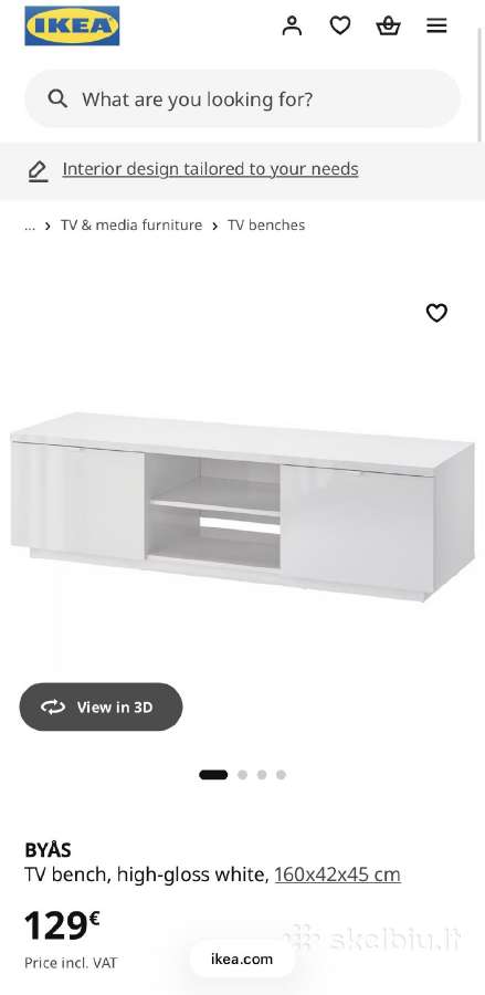 Ikea baltas TV staliukas komoda - nuotraukos Nr. 5