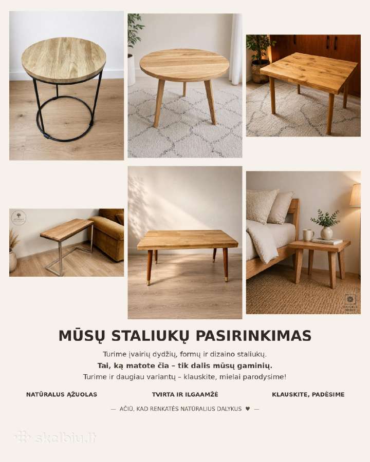 Ąžuolinis kavos staliukas - nuotraukos Nr. 8