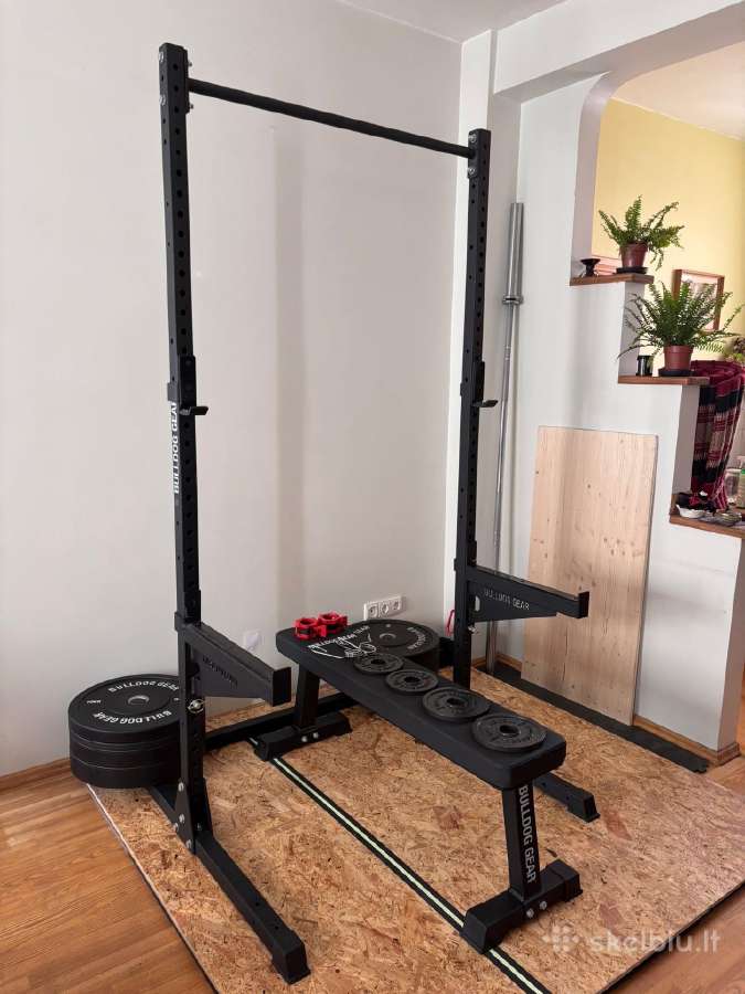 Bulldog Gear stovas + štanga + 107,5 kg svoriai - nuotraukos Nr. 2