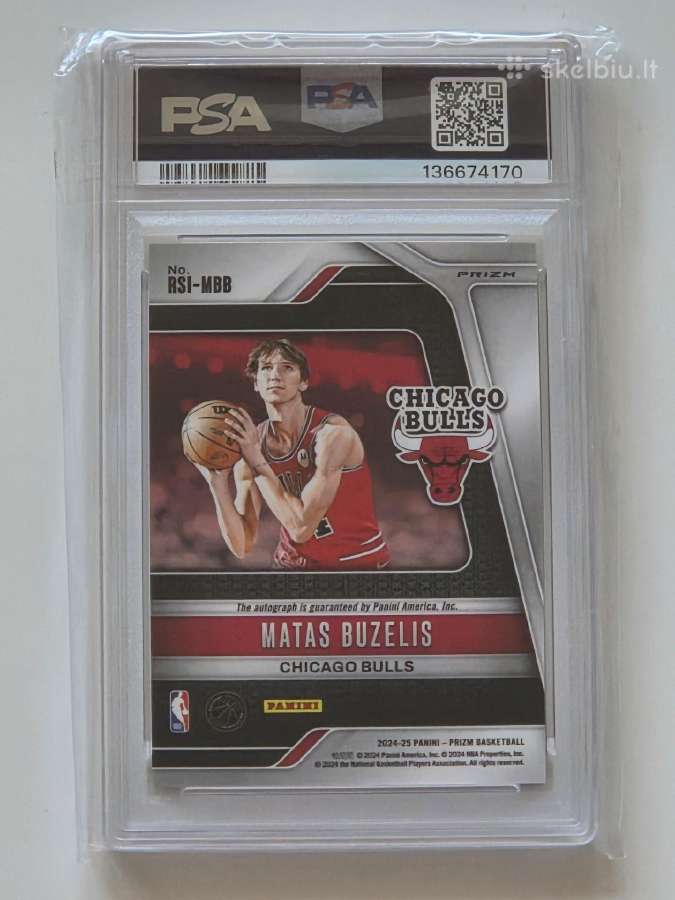 2024-25 Prizm Matas Buzelis Rookie Auto Psa 9 - nuotraukos Nr. 2