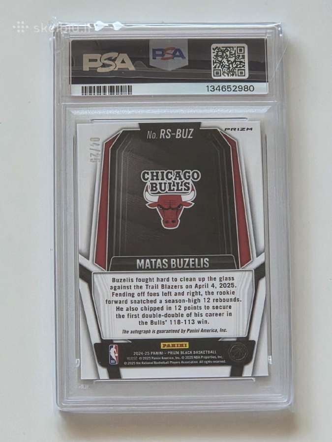 2024 Prizm Black Matas Buzelis RC Auto Psa 9 /25 - nuotraukos Nr. 2