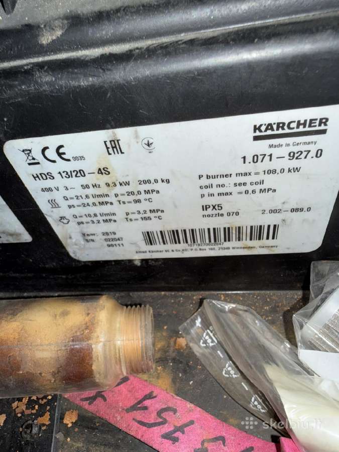 Parduodu Karšto Plovimo Įrangą „Kärcher Hds 13/20 - nuotraukos Nr. 2