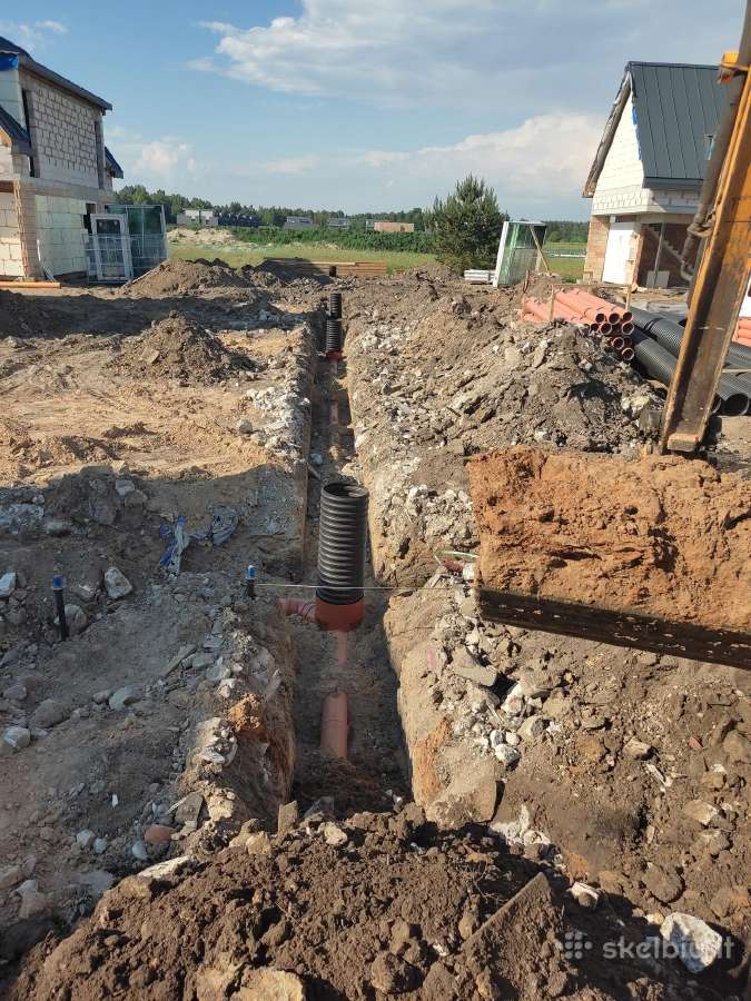 Požeminės komunikacijos,ekskavatoriaus kasimo darb - nuotraukos Nr. 3