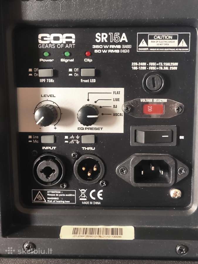 Audiophony Sr15a aktyvi kolonėlė 15" 400w Rms - nuotraukos Nr. 3