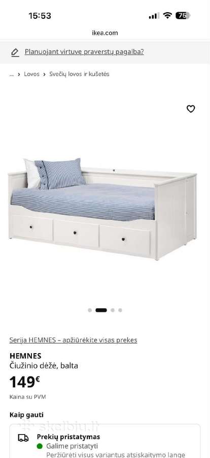 Ikea Hemnes Lovos Čiužinio dėžė - nuotraukos Nr. 2
