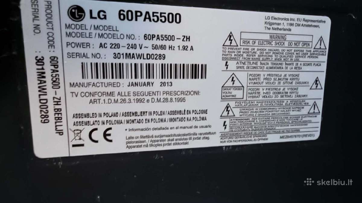 LG 60pa5500 televizorius, 60 colių (152 cm) - nuotraukos Nr. 4